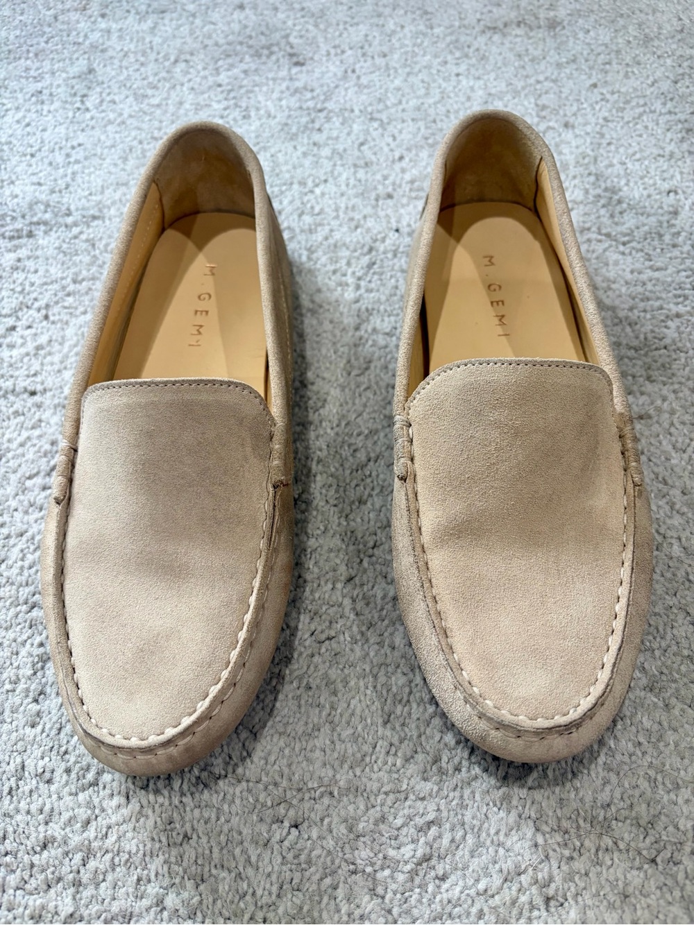 M. Gemi Suede Loafers in Light Taupe, Women’s Size 38.5 / 8.5